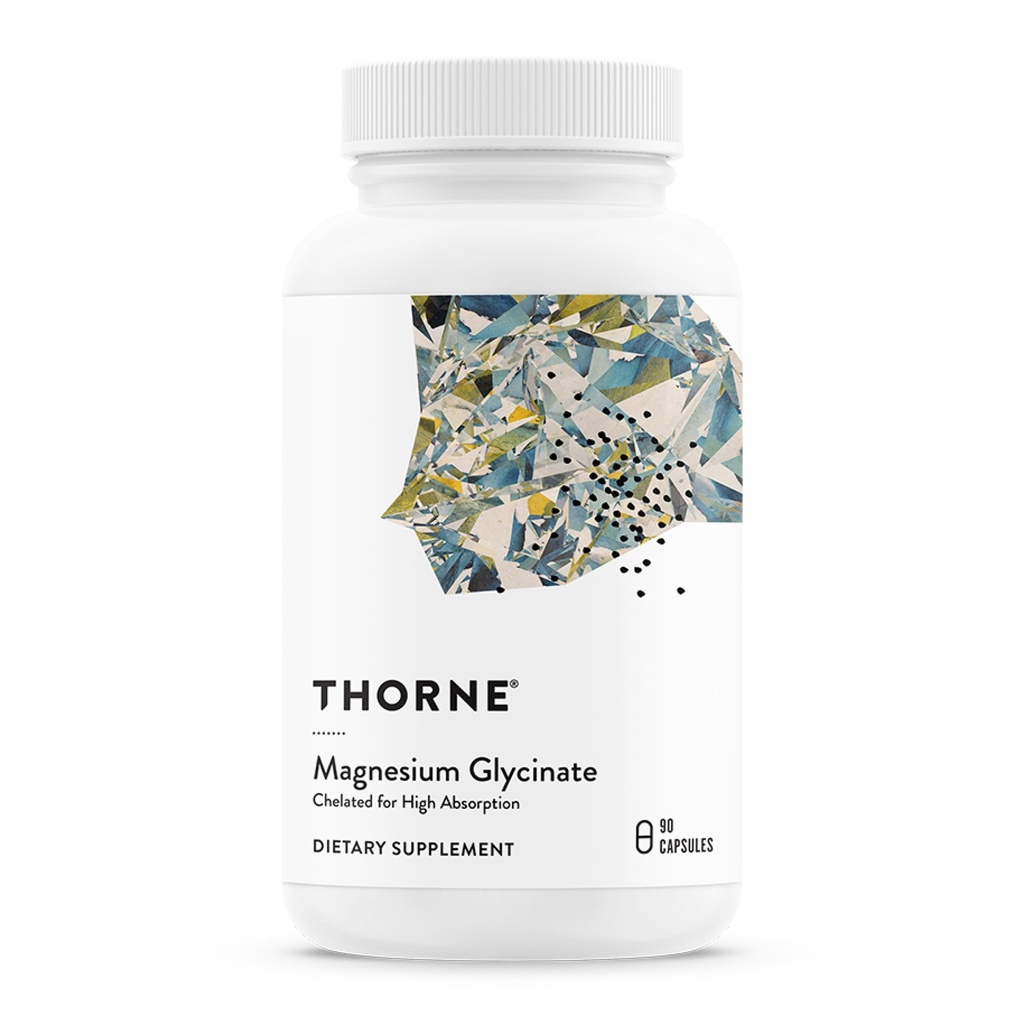 THORNE Magnesium Glycinate, Chelated Magnesium Supplement, 90 Capsules