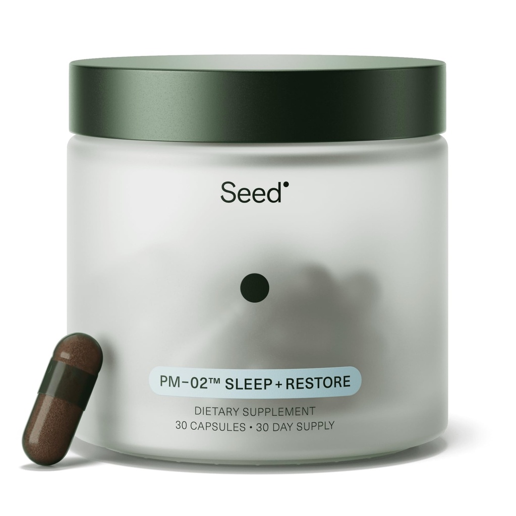种子 PM-02 睡眠+恢复 - 男女睡眠援助 - 非哈比人生物形态 Melatonin & Ashwagandha - Vegan & Shelf - Stable - 30 Capsules (30日供应)