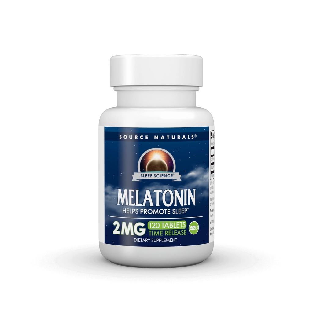 来源:Naturals Melatonin, 帮助促进睡眠* - 2 mg - 120 时间释放片