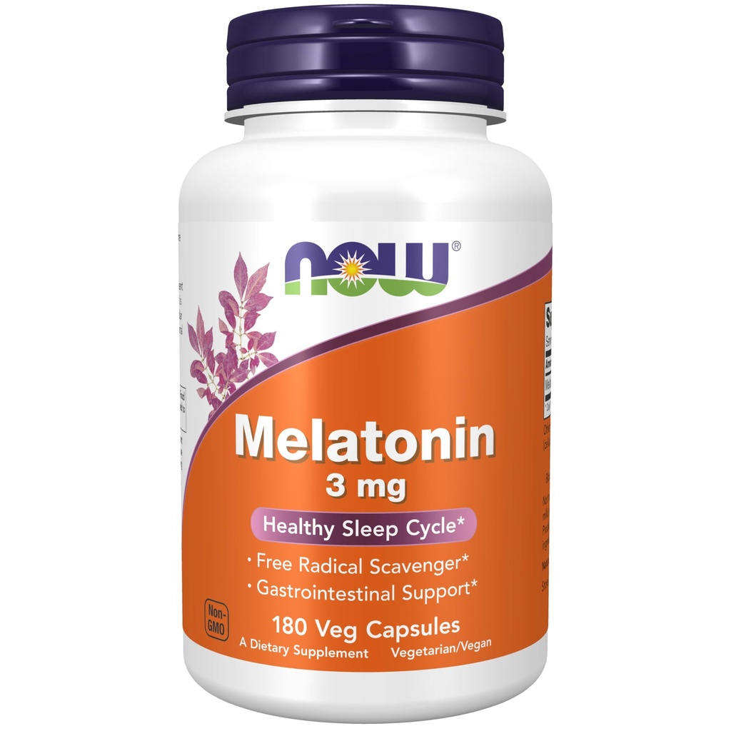Now Foods Melatonin Capsules 3mg - 180 Capsules