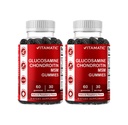 维生素Glucosamine Chondroitin Gummys配有MSM & Vitamin E – 联合支持 – 60 Pectin基 Gummys 每瓶 – pack of 2 (总计120个计数)