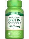Nature's Truth Biotin 10,000mcg QQ快速释放软胶QQ100 Counter & Non-GMO & Gluten Free Supplement.