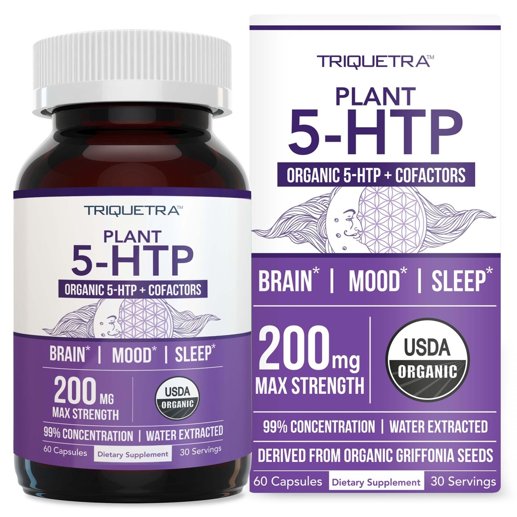 有机体 5-HTP - 200 mg → 5HTP浓度 99 % 5HTP浓度 + 共剂 维生素 B6 和 狮子的 Mane → 有机 Griffonia种子提取的水 → 支持 Mood,认知和睡眠(60 Capsules → 30 services)