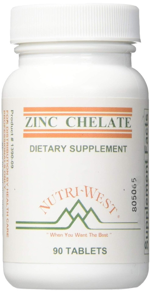 Nutri West, 锌Chelate 16 mg 90 片剂