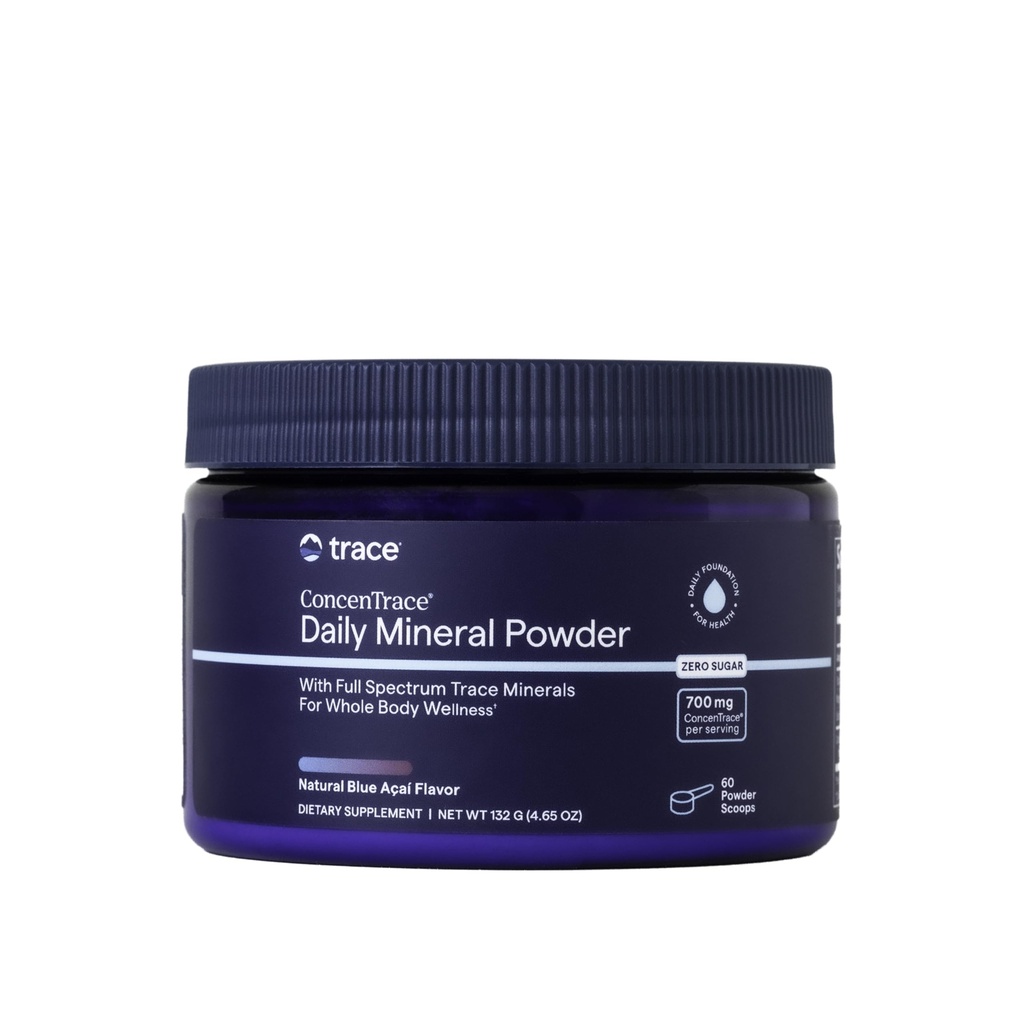 Trace Minerals Concenttrace Daily Mineral Powder - 支持能源,文摘,骨质健康 - 70+ 多矿物质 配有Ionic Magnesium,氯化,和钾,无糖(60种服务)
