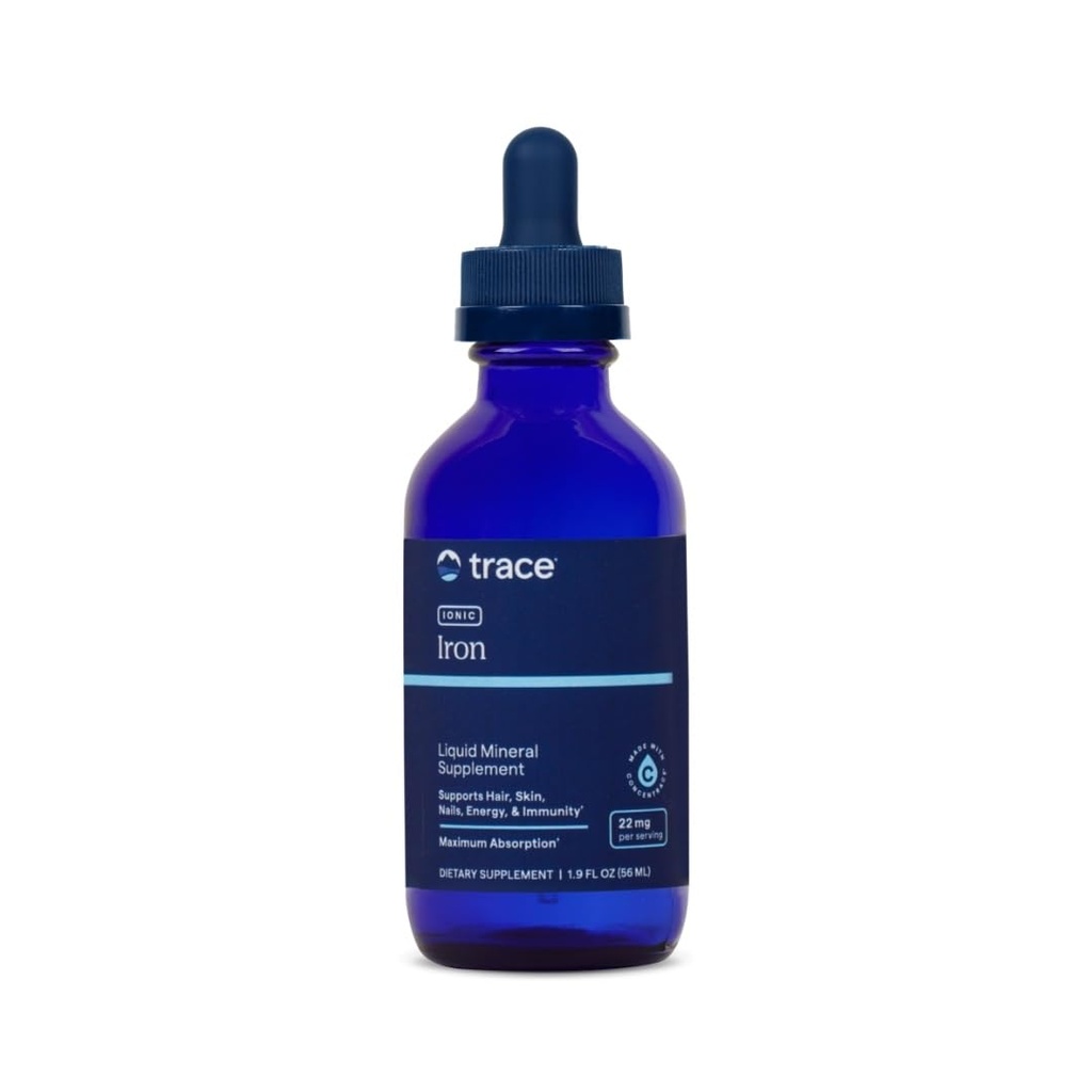 Trace Minerals Ionic Iron 22 mg - 支持免疫系统健康与能源的饮食补充 - 液体Ionic Trace Mineral Supposed with Ferrous Sulfate - 1.9 fl oz (约46种服务)