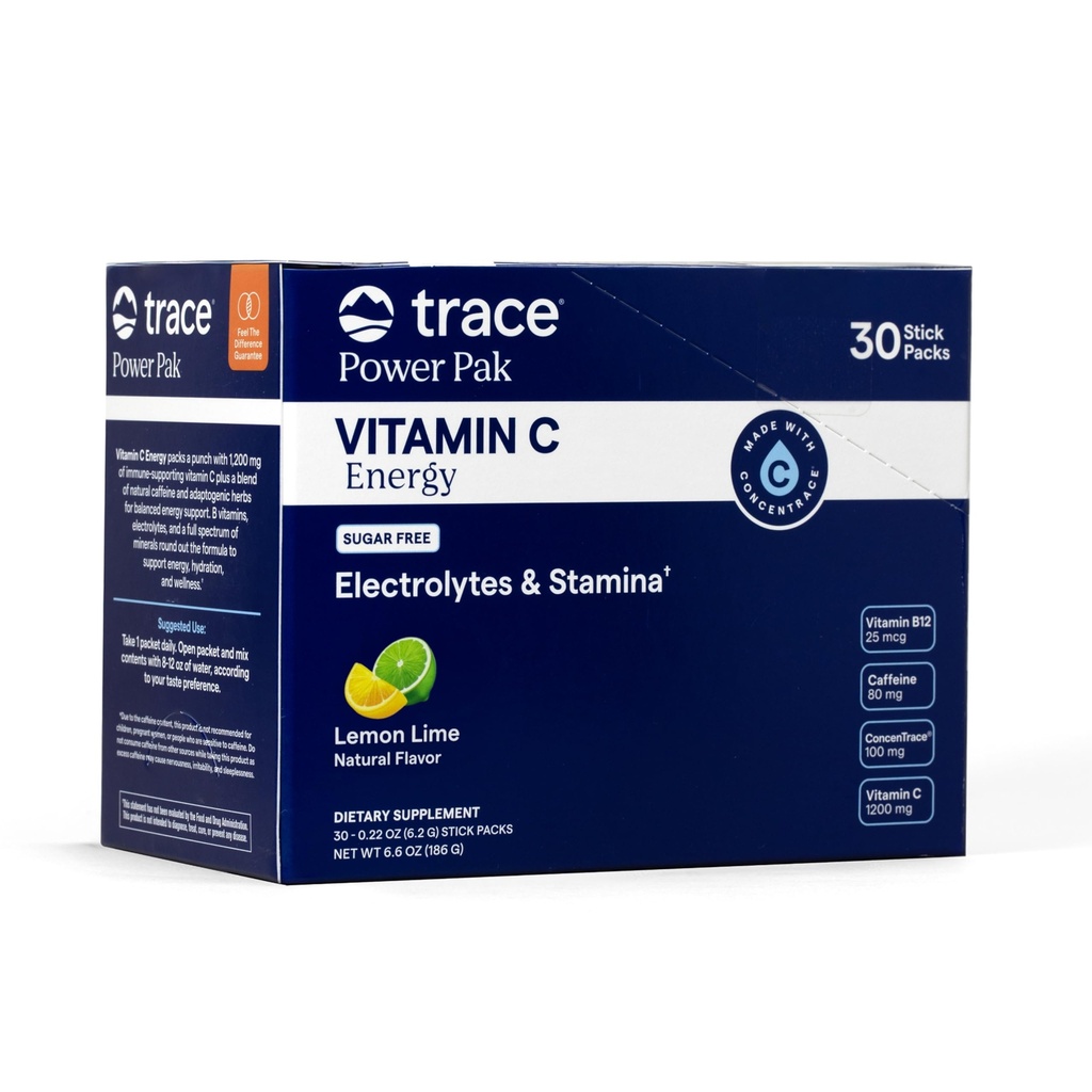 Trace Minerals Power Pak - 维生素C 能量柠檬液