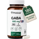 PRISTINE的GABA 500mg睡眠质量支持补充 - 180天供应 - 冷静思维和放松睡眠支持 Capsules Glass Bottle