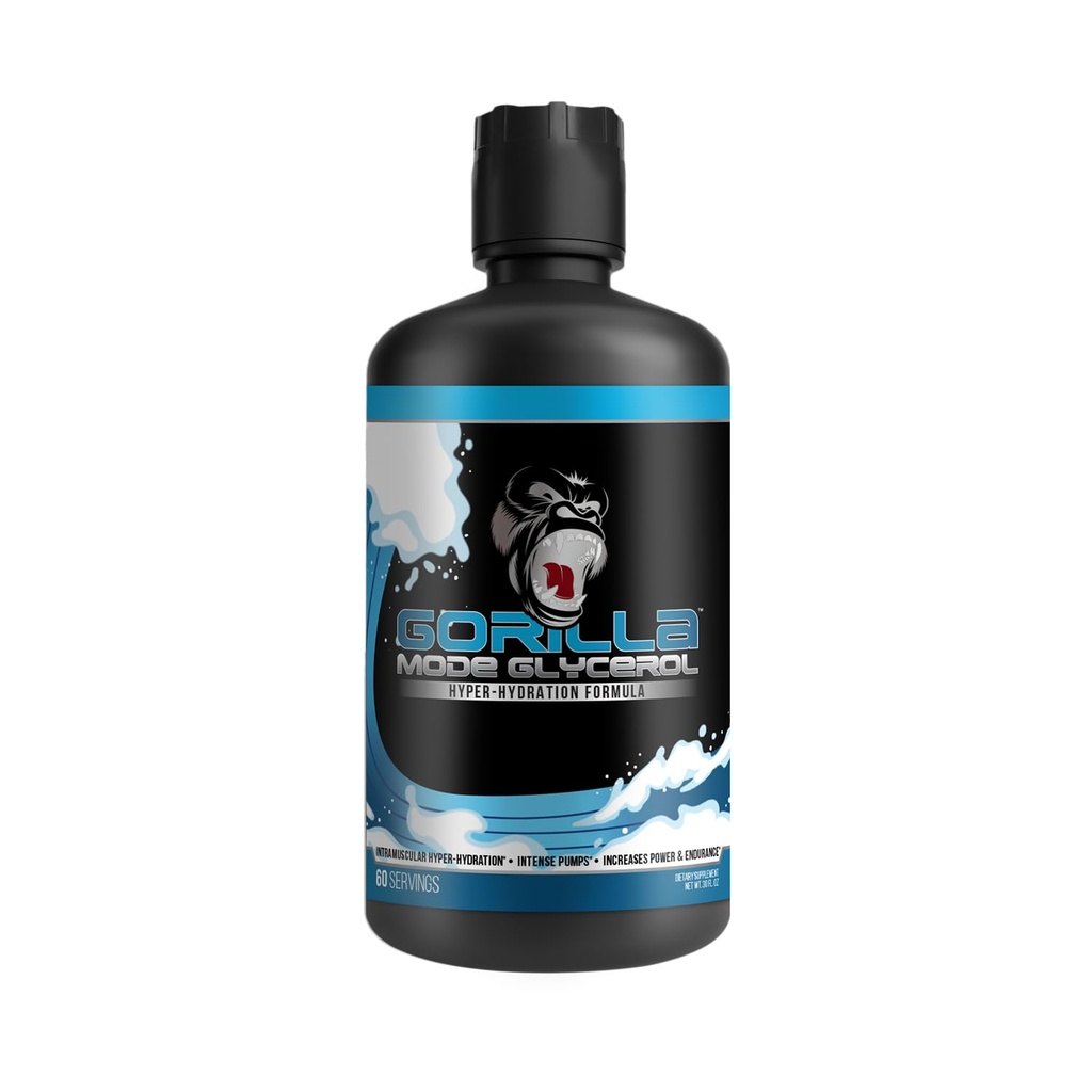 Gorilla Mode 液化甘油预战 - 强化泵的加热预战公式 – 内肌超热性 – 增强功率和耐力 / 33 FL OZ(不熟悉)