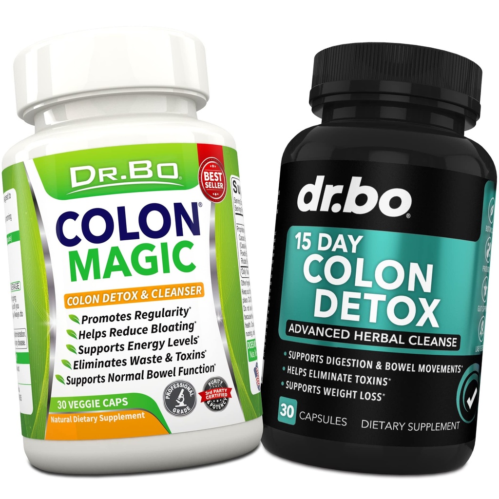 Colon Cleanser Detox for Wight Loss - 15日肠道清洁药丸 & Probiotic - 快速代理 天然泻剂用于便秘救济 - Bowel Movements for Stomach Bloating, Gut Support