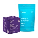 神经能和睡眠包 – 能量和焦点胶(Peppermint, 90 Counter) + Melatonin 5mg 睡眠和再充电薄荷(Night Berry, 72 pieces) – 白天焦点和夜间休息支持