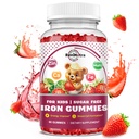铁辅料Gummys for Kids - 与钙,锌,Kids Multivitamin with Iron Gummys - 免疫支持,造血者和能量支持 铁缺乏症,贫血,维冈 - 60 Counter