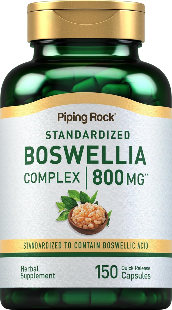 Pipping Rock Boswellia Serrata 摘录 补编 | 150 Capsules | Boswellic酸性复合物 | 非GMO, Gluten Free Formula
