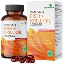 未来生物(Omega-3) 鱼 + Krill Oil 1000 MG Omega-3 EPA/DHA & Astaxanthin - 非GMO,120 Softgels(60架)