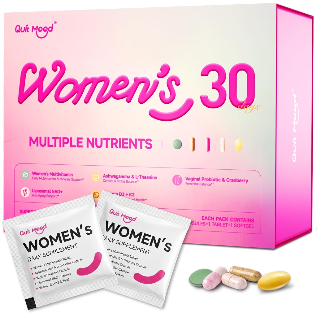 30++K2,NR1000, Probiotics & Ashwagandha + 美容、减压、骨骼和心脏健康、能源、古特和荷尔蒙平衡 + 30天