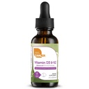 Zahler Vitamin D3 K2 Drops,液态D3配K2,维生素D的1000IU和每服1000mcg的K2,支持骨密度和钙Absoprtion,1Fl Oz.
