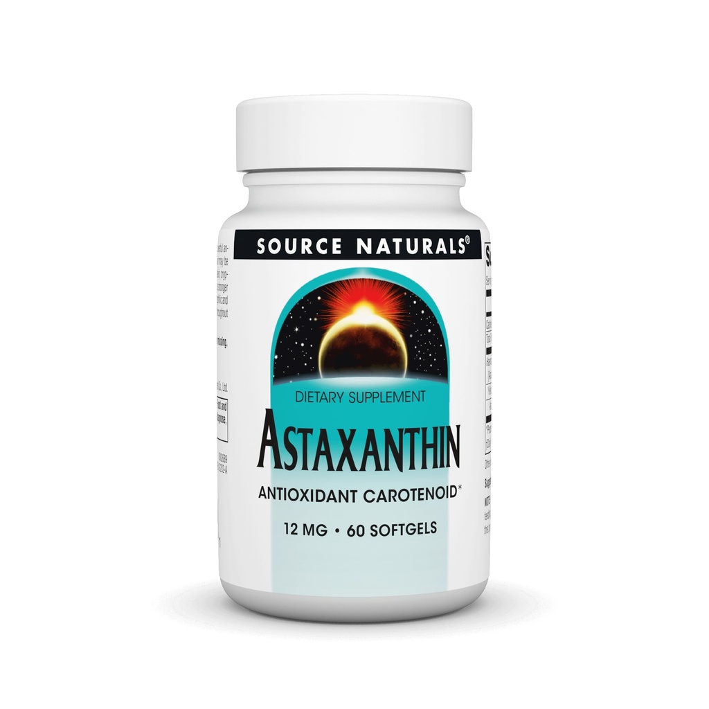 天然物 Astaxanthin,抗氧化剂Carotinoid,12mg - 60软胶