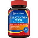 医生食谱:Astaxanthin 12毫克,来自新鲜微藻、Max强、无胶、非GMO、支持皮肤、眼、骨和免疫系统健康,60软胶