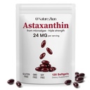 O NATURE. ZIRAN Astaxanthin 补充24mg,抗氧化剂补充,支持眼和联合及皮肤健康 4个月供应 120软胶