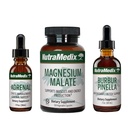 NutraMedix Energy Set - 3-Piece Kit 包括Astragalus, Rhodiola, Ginseng & Schisandra, Burbur-Pinella Detox Drops & Malate磁胶囊用于一般健康