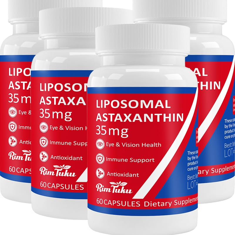 35mg Liposomal Astaxanthin 补充 - 强抗氧化剂支持皮肤,联合和眼部健康 - 与纯Astaxanthin- Vegan, Non-GMO, 240 Capsules 天然抗衰老公式