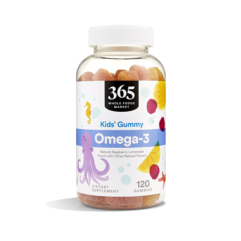 365 由全美食品市场,Omega-3 Kids' Gummy,天然Raspberry Lemonade Flavor,120 伯爵