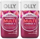OLLY 超女性多软胶,整体健康和免疫支持,Omega-3s,Iron,维生素A,D,C,E,B12,Daily Multivitamin,30 Day Supplement -,60 Counter (Pack of 2)