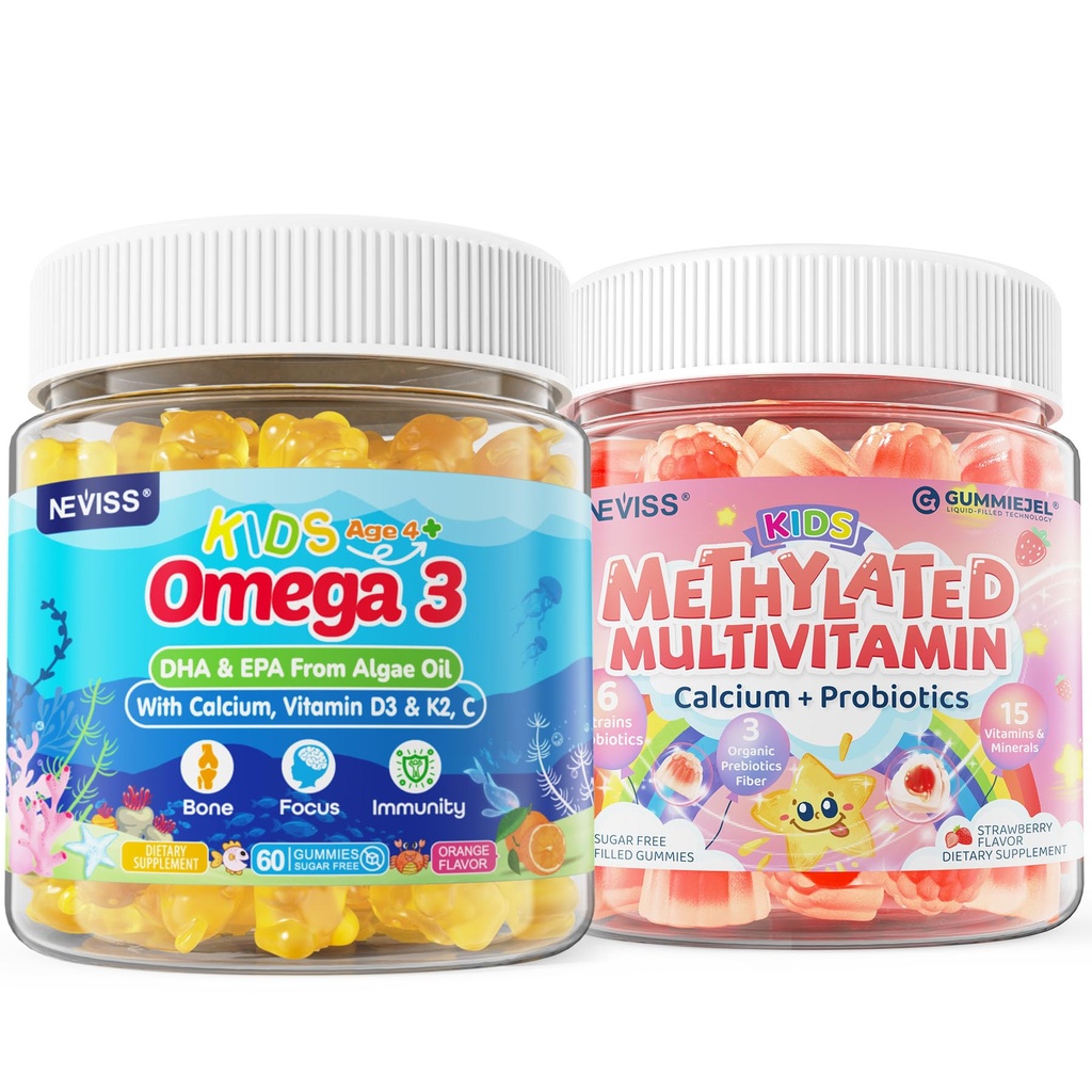 含有钙的甲基多维他命类固醇 Probiotics + Omega 3 含有维生素D3 & K2, C, DHA