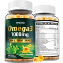 Omega-3 女性和男性补充Gummys - 1000 mg Vegan Omega3 DHA & EPA 配有Turmeric,维生素D3,K2,Citicoline 总体健康 - Algae Omega 3 脂肪酸补充,无糖