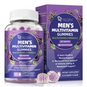男性多维他明, Mens 多维他明 Gummys w/Omega-3, 亲生素, Inositol, Folate, Biotin, Zinc, 维生素A, C, D, E, B, - 支持心, 大脑, 肌肉, 能量, 无糖, 黑莓火焰