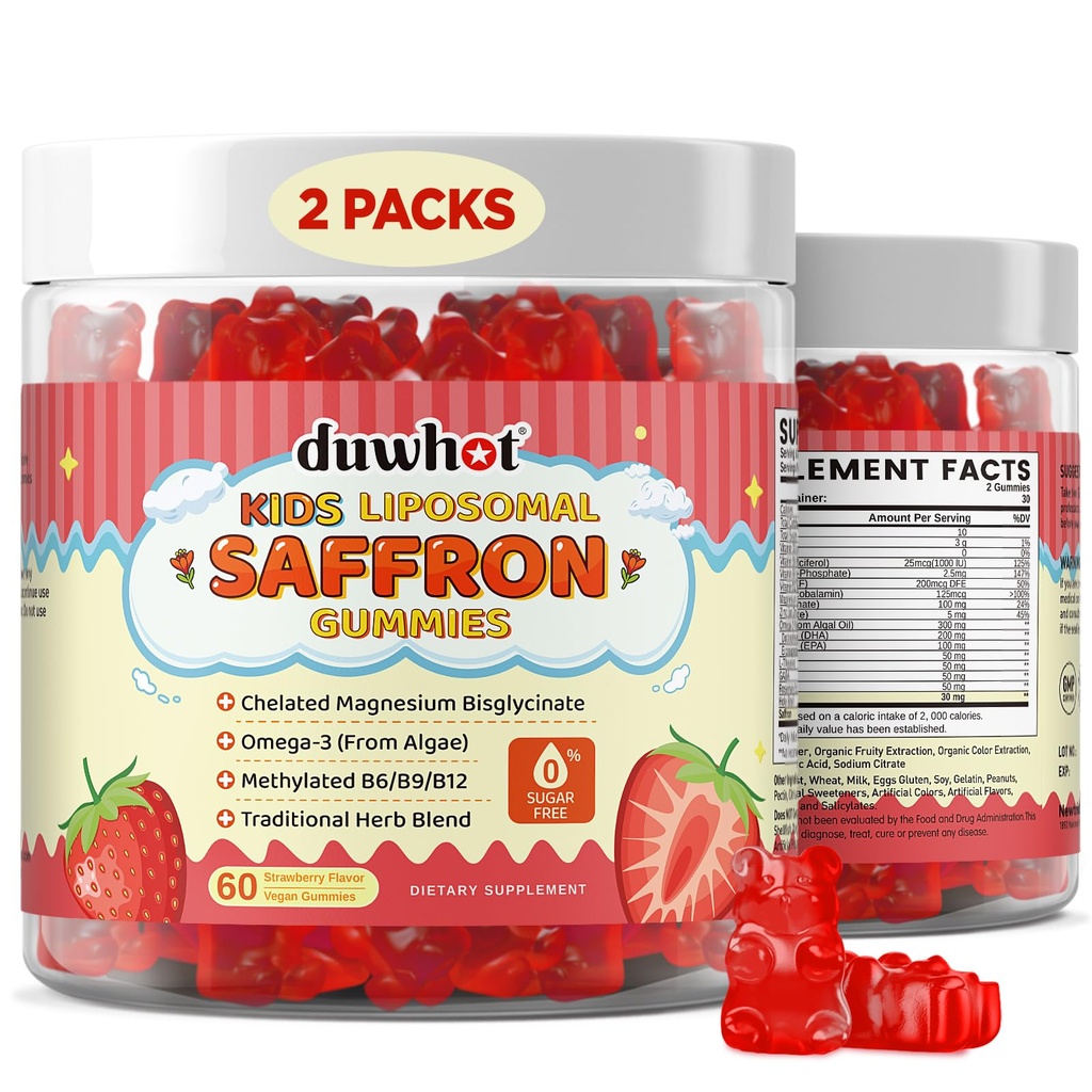 (原始内容存档于2018-09-21) (英语). duwhot Liposomal Saffron Gummys for Kids 4+, Saffron Supplements w/ Holy Basil, Rosemary, Magnesium Glycnit, Omega-3 & More, Brain Focus Supplement Supports, Vegan, 有机,无糖,120 Chewables (英语).