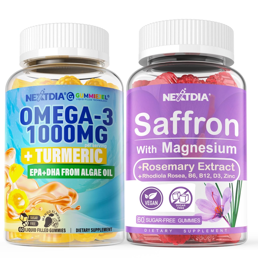 Vegan Omega-3 1000 mg + Turmeric, 沙发补充剂 Gummys