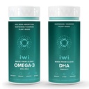 Iwi Omega-3 & DHA Omega-3 Bundle, 30名服务员, Vegan 植物型藻 Omega 3, Krill 和鱼油替代品, 无鱼味余料