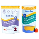 First Day Kids calming Gummys (Strawberry) & Brain Focus Gummys (Peach) for rest and attention – Mood & Energy – No Melatonin – 兴奋剂免费 – 清洁标签项目验证 – + 维加恩 + 30日供应