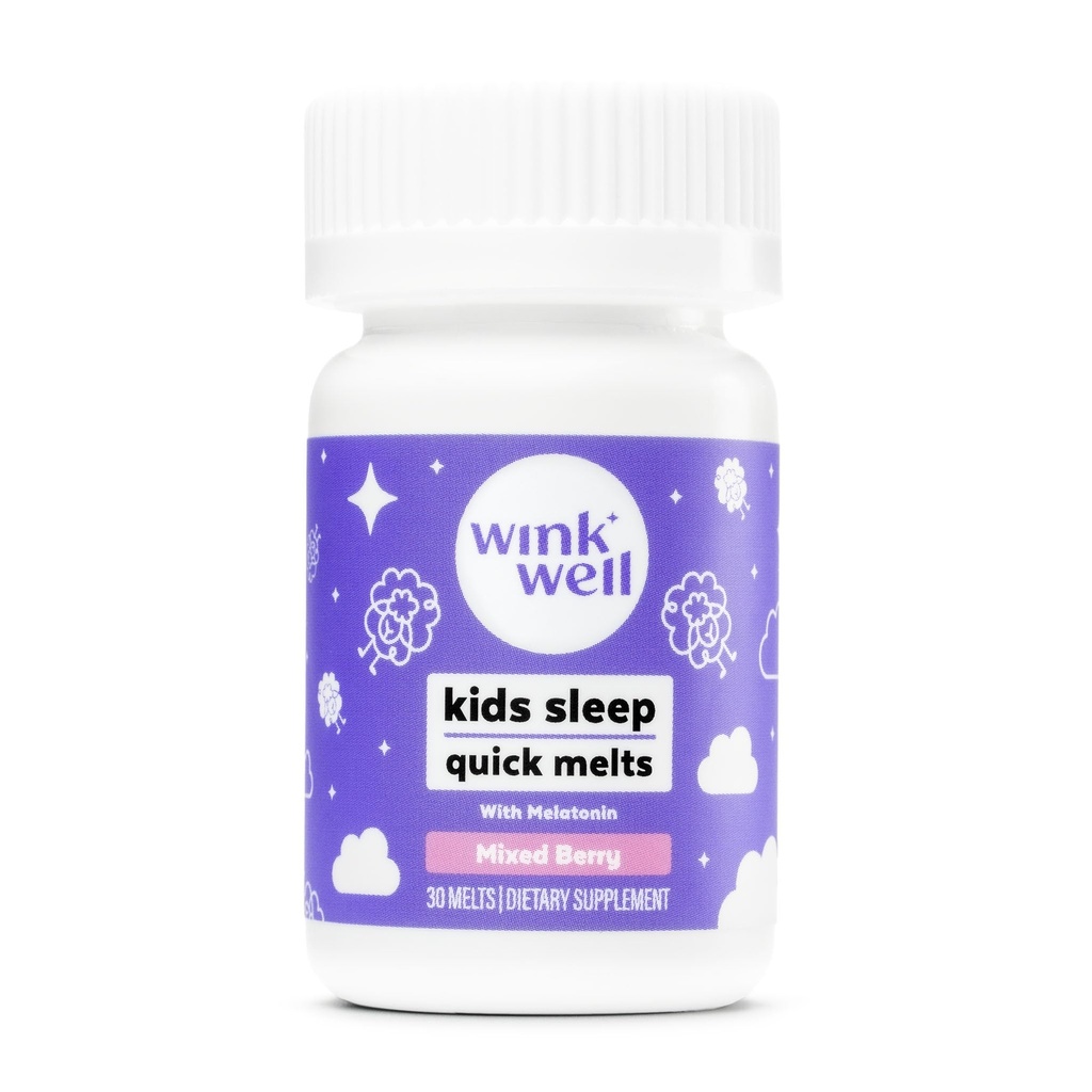 温克 Well 孩子们 美拉托宁 Chewable Melats-Sleep Aid Chews 配音:美拉托宁 1mg- 快速深托德勒 睡眠援助(Quick Deep Toddler Sleep Aid) 无毒快感 非哈比特-Forming 儿童 美拉托宁溶解片 30 Melts