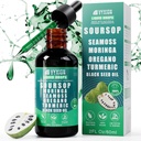 Vyxion Soursop Bitters Liquids 10 in 1 with Sea Moss, Moringa, Turmeric, Black Seed Oil, Oregano, Ashwagandha QQ 草药提取促进整体健康 QQ Vegan, N-GMO → 2 Fl Oz