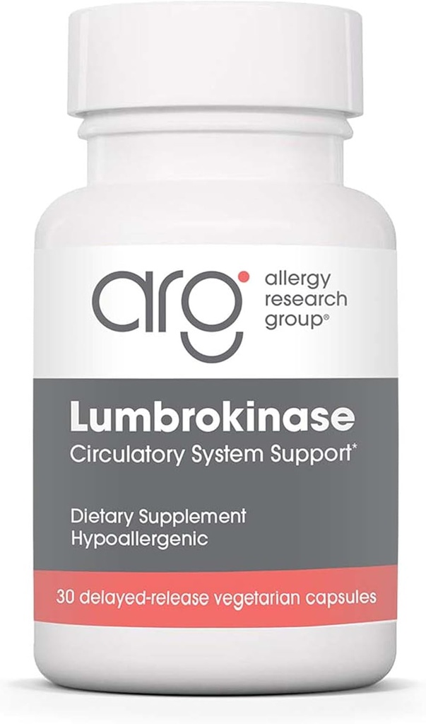 过敏性研究小组 Lumbrokinase 补充 - 循环系统支持,支持血液在正常范围内的循环 - 30 延迟释放的植物卡普尔