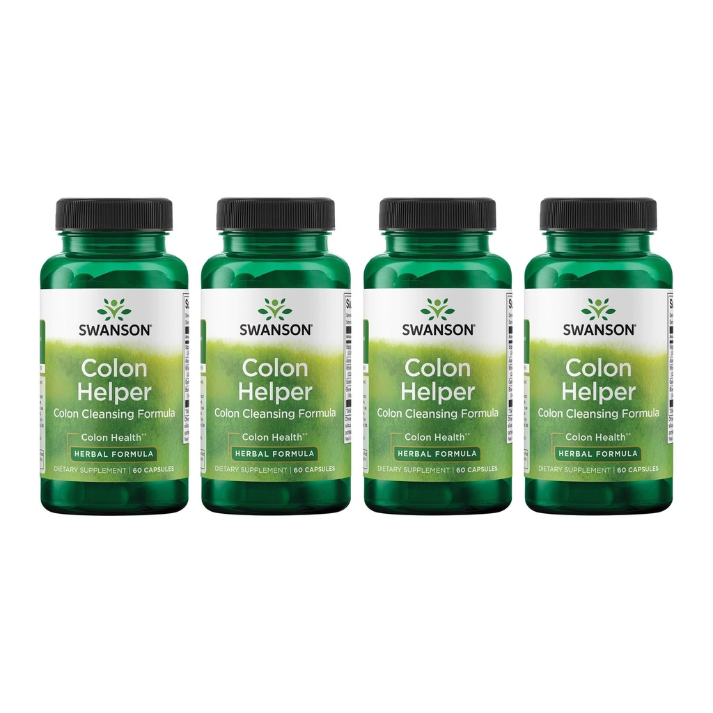 Swanson Colon Helper -- -- 利用Vervain、金色根、滑石 Elm Bark & More -- -- 草药补充剂促进健康消毒 -- -- (60 Capsules)(4包)