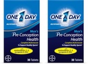 A Day Men's Pre-Contenion Health Multivitamin to Support Halth Sperm, 补充有维生素C,维生素E,硒,Zinc,以及Lycopene的男性, 30 Counter (Pack of 2).