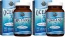 生命海洋花园3号,Omega-3号,与OmegaXanthin合著,美国环保局,DHA补编,鱼油1200毫克Omega 3号,Astaxanthin & Brown Seaweed Extract - 60 Softgels, (Pack of 2)