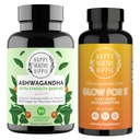 快乐健康嬉皮士 Glow for It Astaxanthin 补充与有机 Ashwagandha Capsules