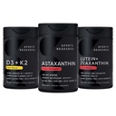运动研究 + 抗氧化剂支持 Pack w/Astaxanthin 12mg,维生素D3 5000iu + K2 100mcg,Lutein 20mg + Zeaxanthin 4mg 补充剂 - Vegan认证 → 非 GMO → Gluten & Soy Free