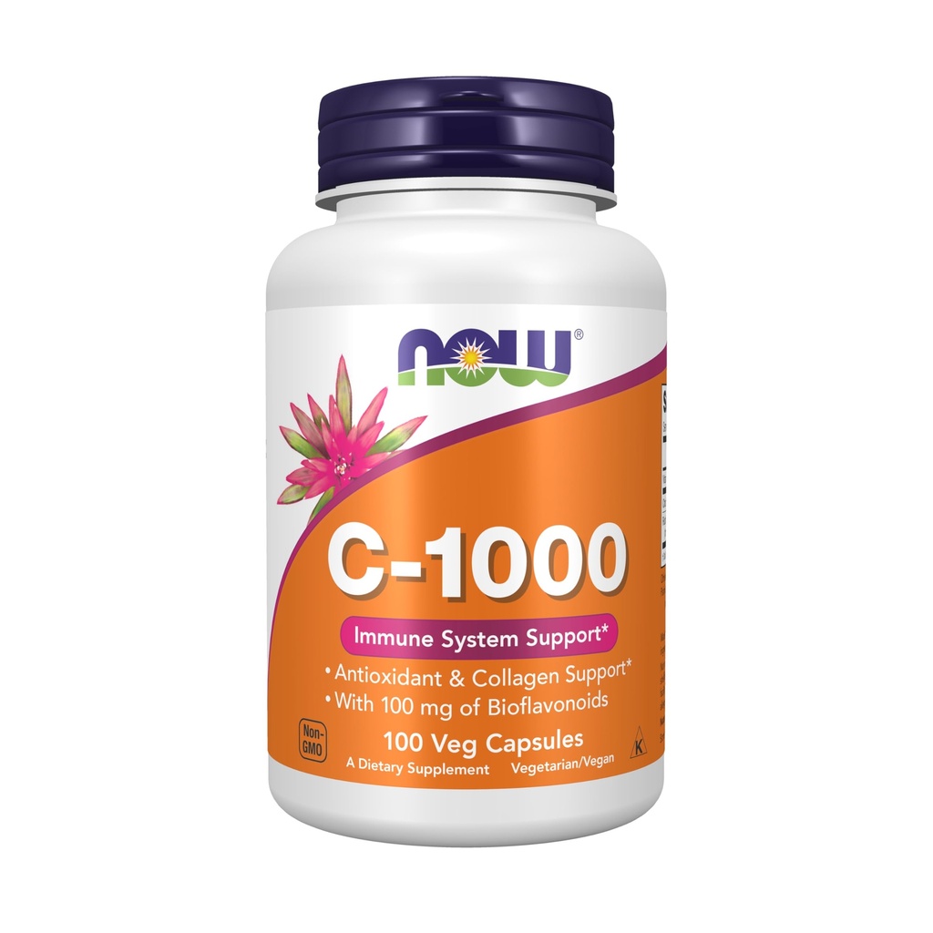 食品补充品,维生素C-1 000和100毫克的生物氟化物,抗氧化剂保护*,100 Veg Capsules