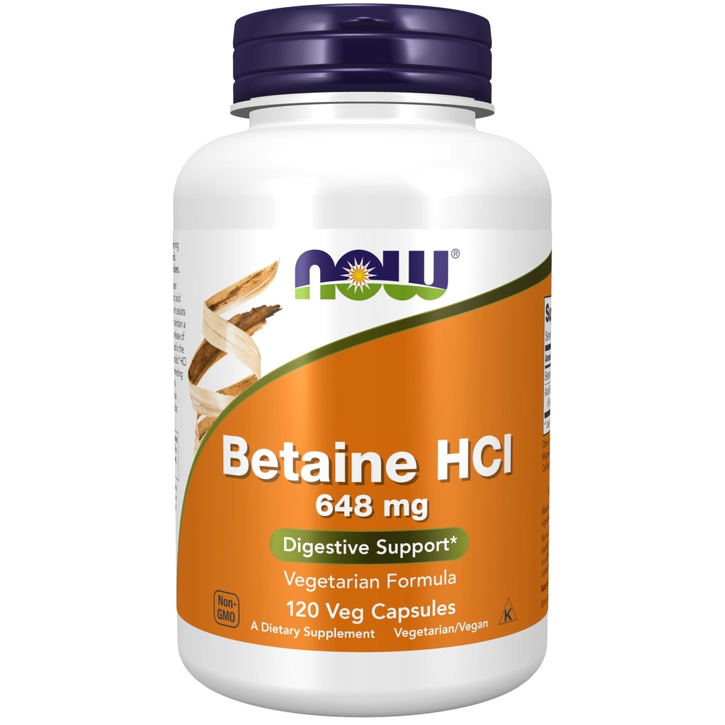 Now Foods Supplements, Betaine HCl 648 mg,蔬菜配方,消化支持*,120 Veg Capsules