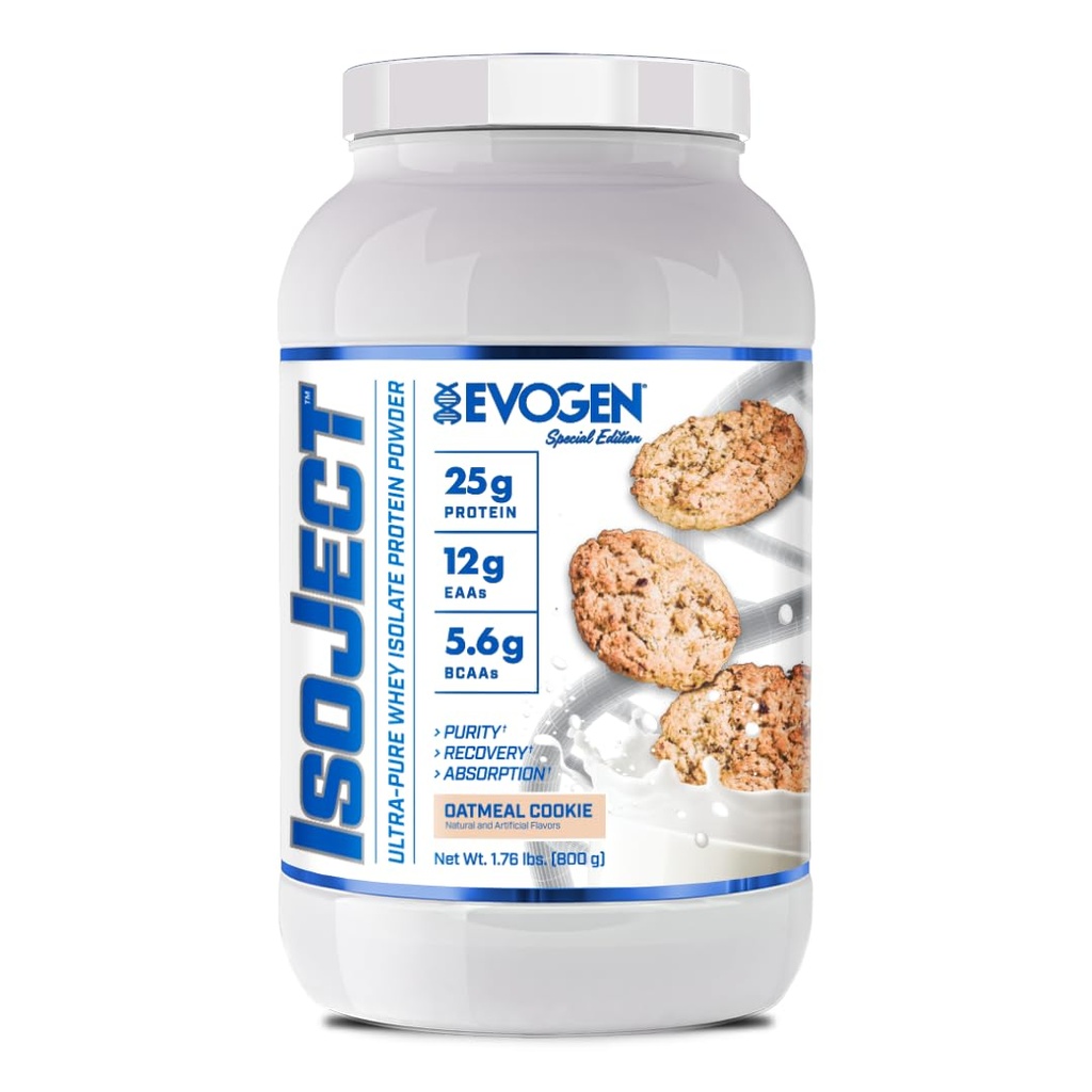Evogen Isoject - Whey蛋白蛋白溶液 QQ Ultra-Pure Whey蛋白粉 配有Ignitor酶,BCAAs,以及 EAAs → 增强吸收与恢复 QQ Oatmeal Cookie → 25 服务