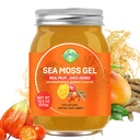 Sea Moss Gel, Raw Flavored Irish Seamoss Gel Immune和消化支持维生素矿物质补充品, Ashwagandha Mango Flavor 18.5oz