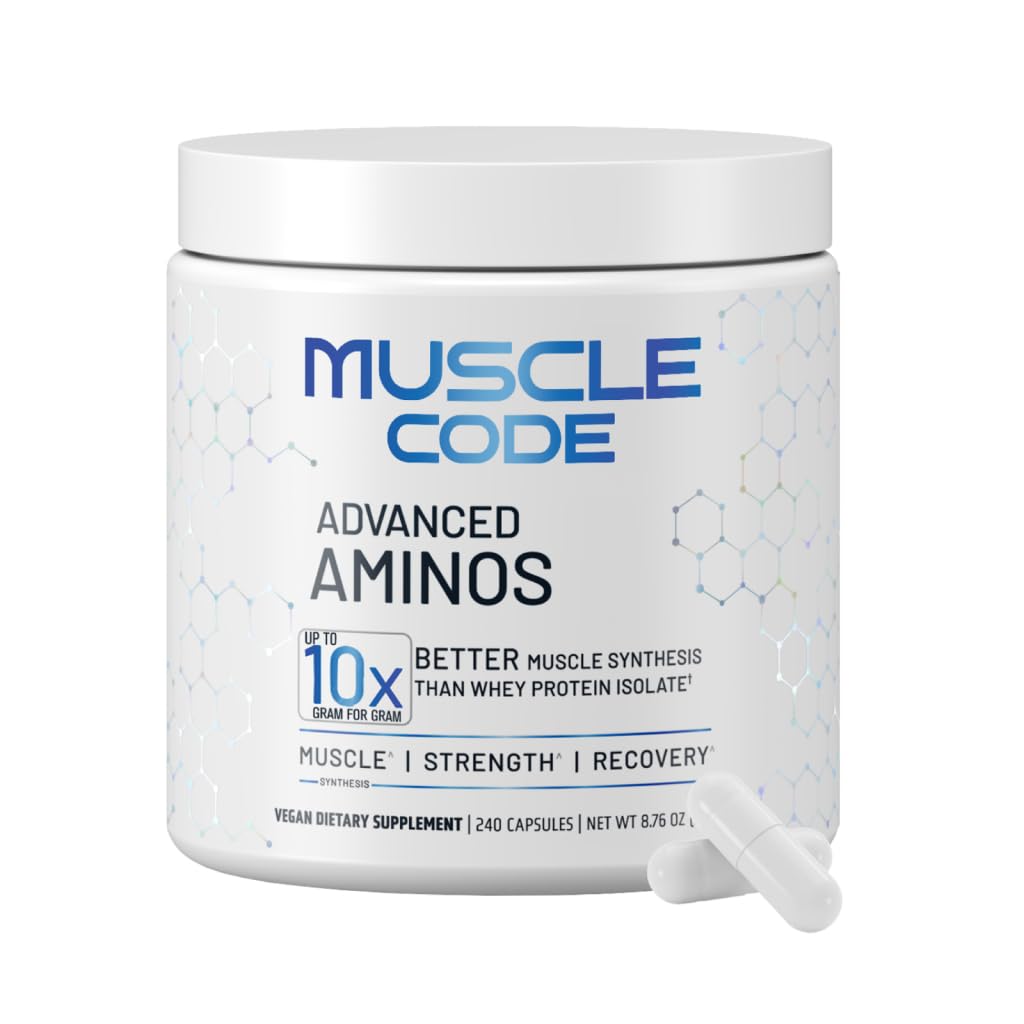 NAUTIUS Muscle Code 基本氨基酸卡普尔 – 肌肉合成与修复与强力 – 不受欢迎 – 60 services – 临床研究 – 0g Sugar, Keto, Vegan, Gluten Free, Dairy Free