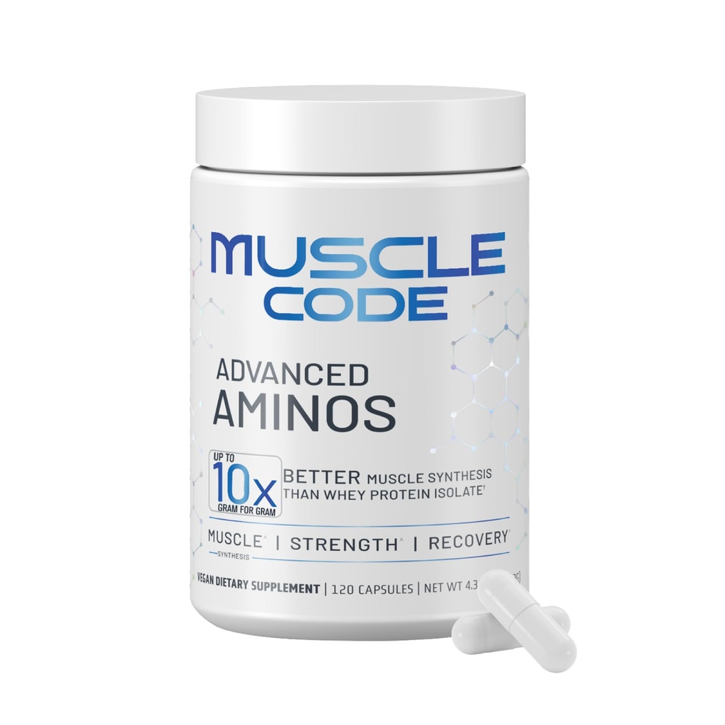 NAUTIUS Muscle Code 基本氨基酸胶囊 – 肌肉合成与修复与强力 – 不受欢迎 – 30 services – 临床研究 – 0g Sugar, Keto, Vegan, Gluten Free, Dairy Free