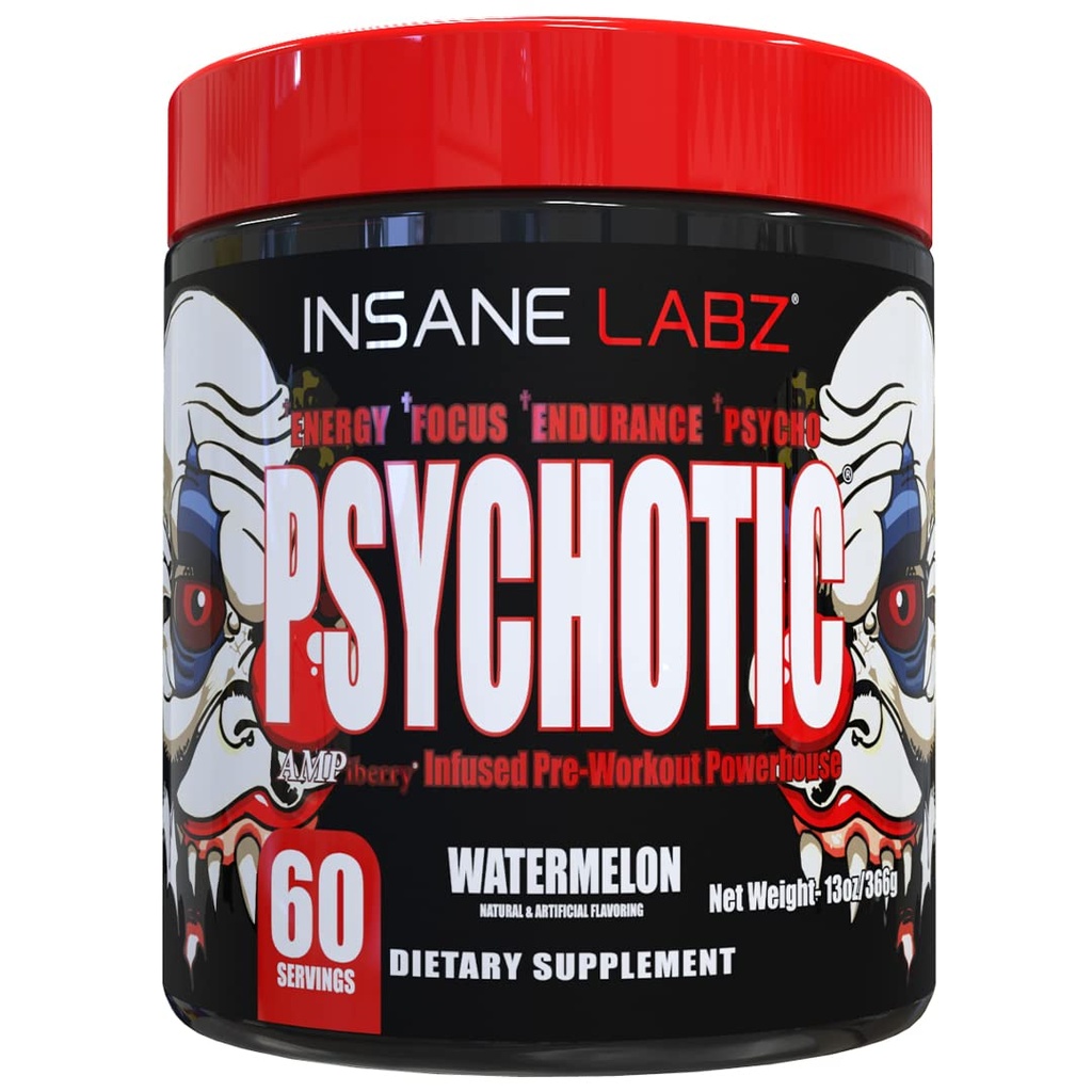 Insane Labz 精神科,高兴奋剂预研粉,极端耐久能量,与Beta Alanine, Creatine Monohydrate, DMAE, 60 Srvgs, 西瓜一起聚焦与耐久