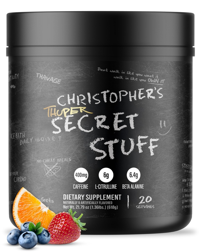RAW Thuper Thavage Pre Workout Powder - 与Creatine,Beta Alanine,L-Citrulline & Cafeine 的高清预战 - Chris Bumstead Gym & Fitness 补充 男女 - 秘物